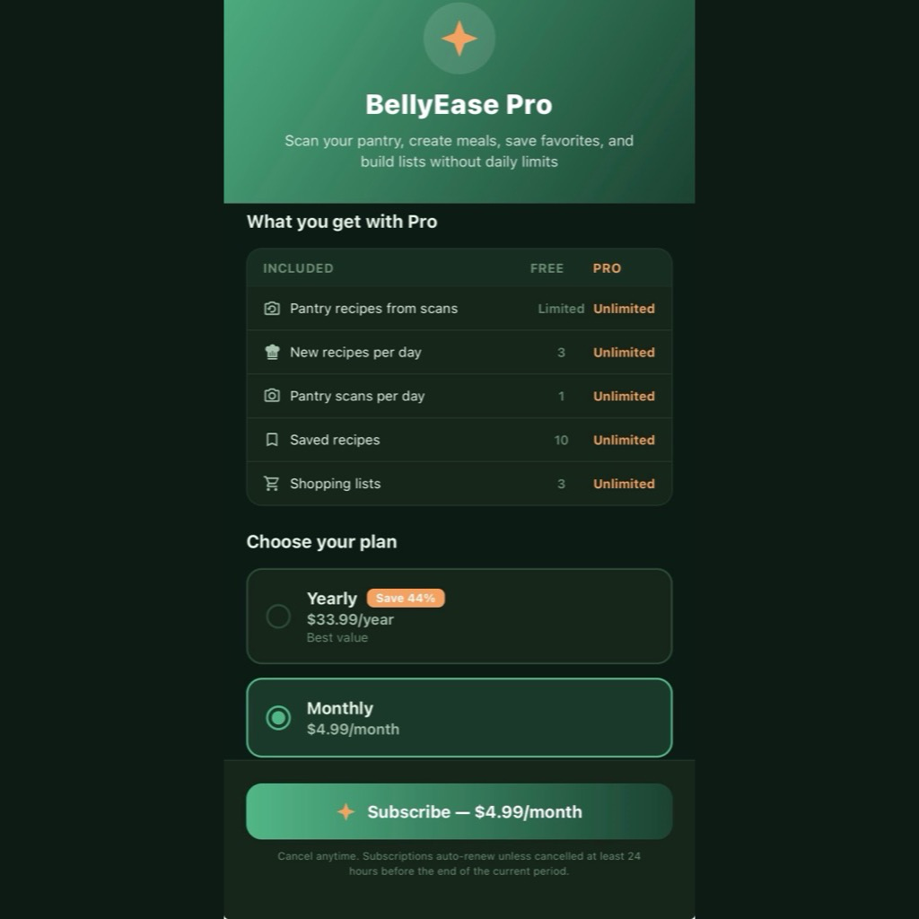 BellyEase screenshot