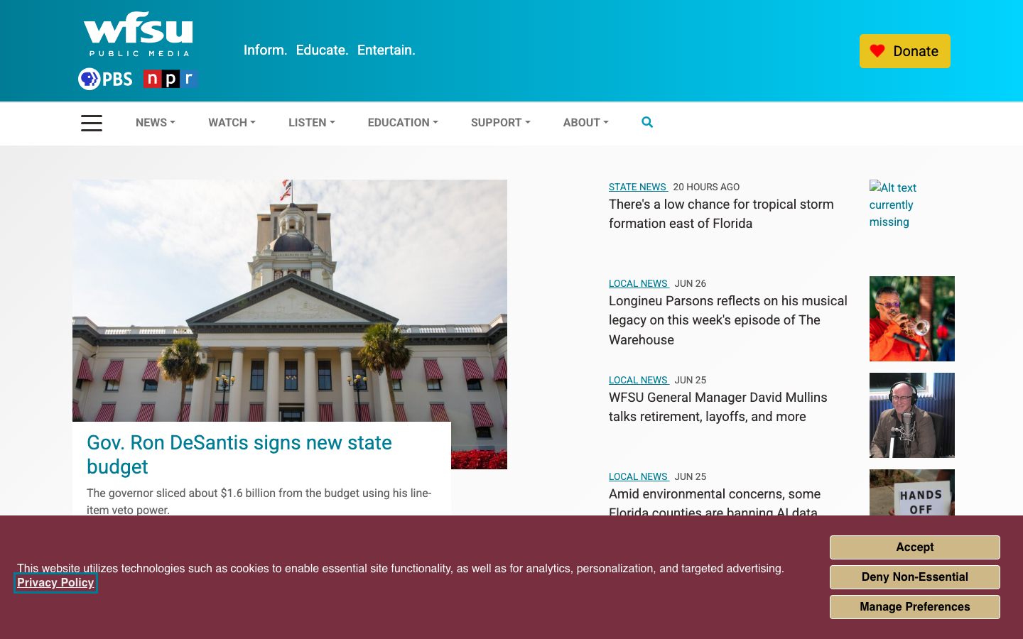 WFSU Public Media screenshot